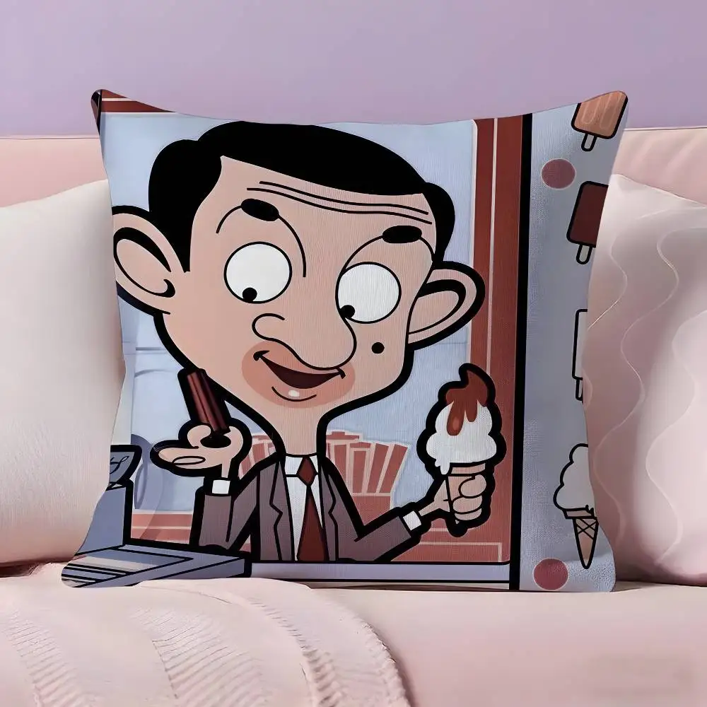 غطاء وسادة كرتوني من M-Mr BeanS، غطاء وسادة فائق النعومة وصديق للبشرة، سحابة مثل الراحة وسحاب مخفي