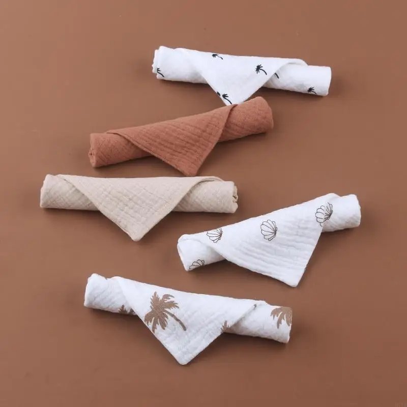 

D7YD 5PCS Kids Towel Sweat Absorbent Cloth Baby Facecloth Square Cotton Handkerchief
