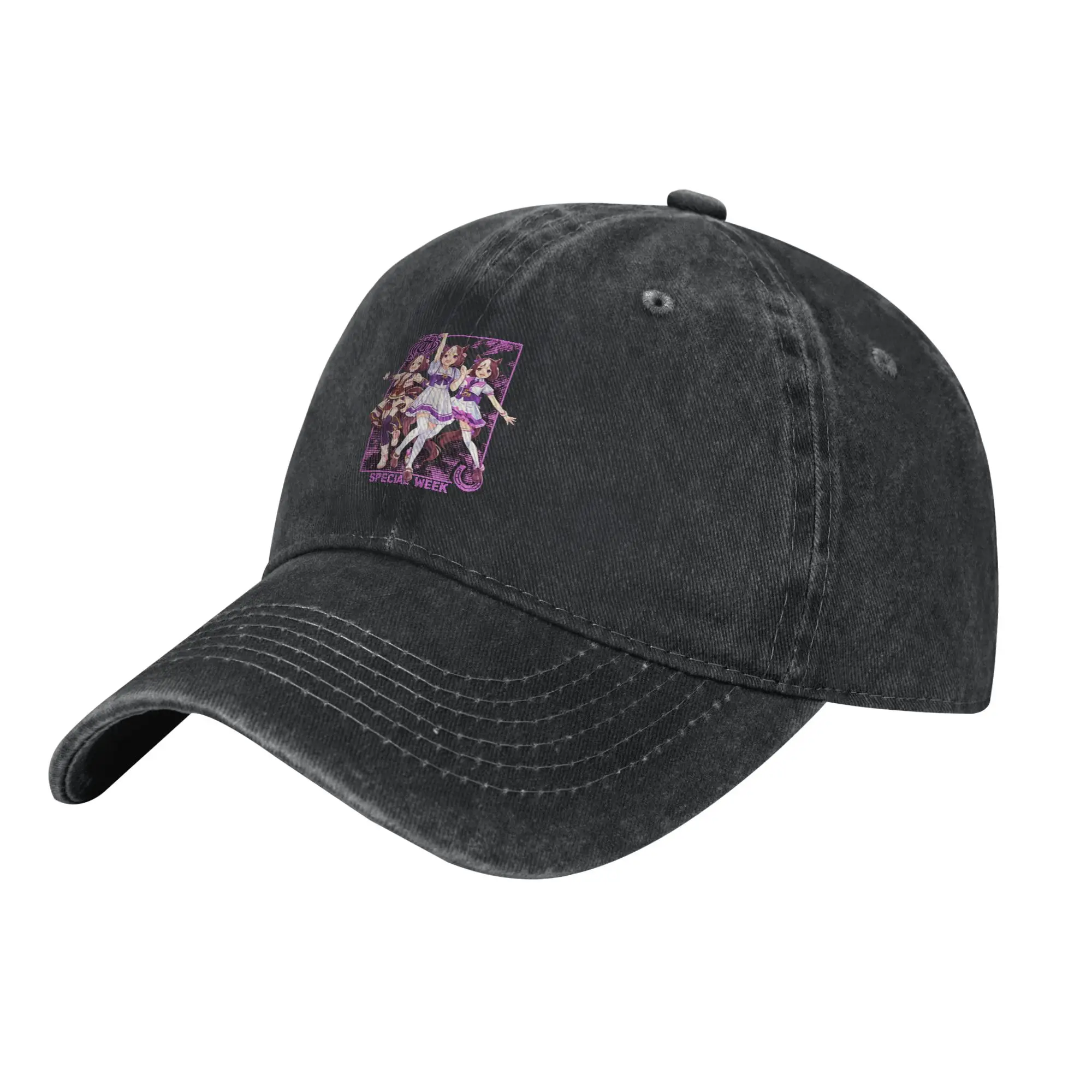 Anime Horse Girl Shirt   Kawaii Racing Style Fan Art Fashion Baseball Cap  Washable Women's Caps  Fitness Activity Women's Caps