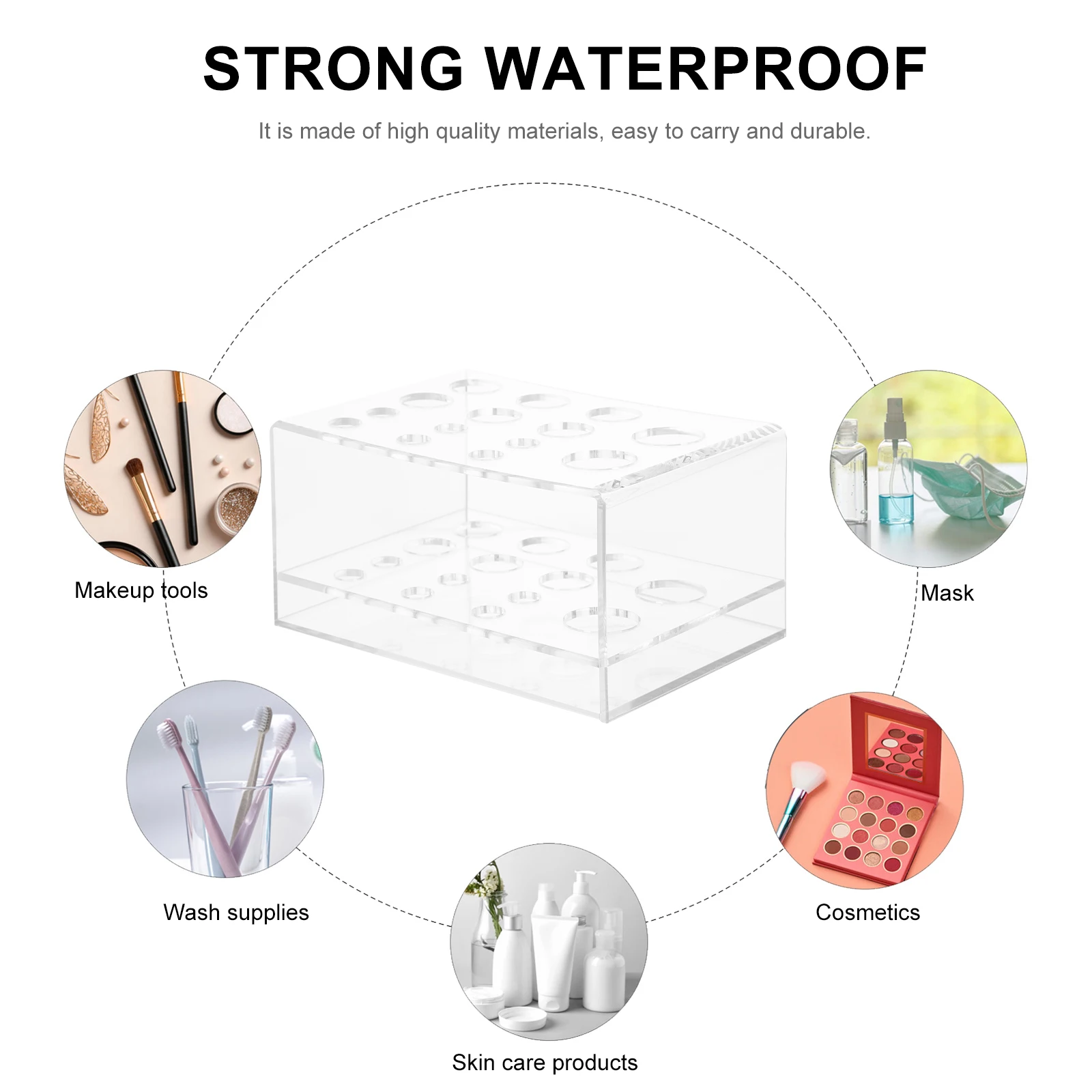 

Makeup Brush Acrylic ganizer Tools Rack Case Storage Makeup Tools ganizer Box For Desk Bedroom Bathroom Vanity