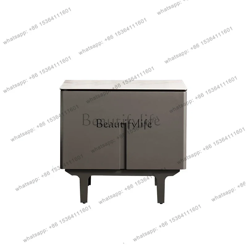 FGItalian minimalist bedside storage cabinet Nordic simple modern solid wood side cabinet