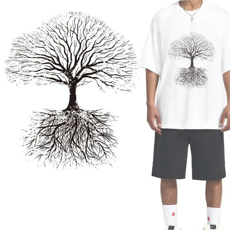 

Fashion men DTF Heat Transfer Life Tree clothing printed Iron ironing washable transfer attached T-shirt hoodie decoration