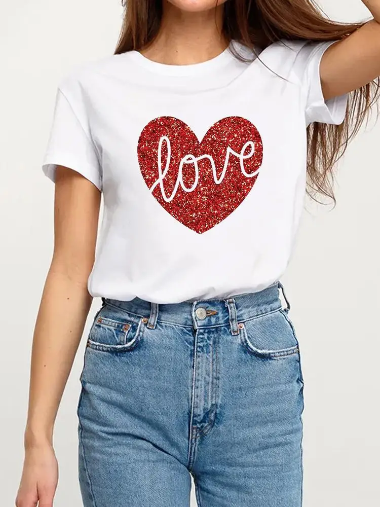 Summer Women Clothes Clothing Short Sleeve Graphic T-shirt Plane Love Sweet Cute Print T Shirt Fashion Kawaii Basic Tee Top