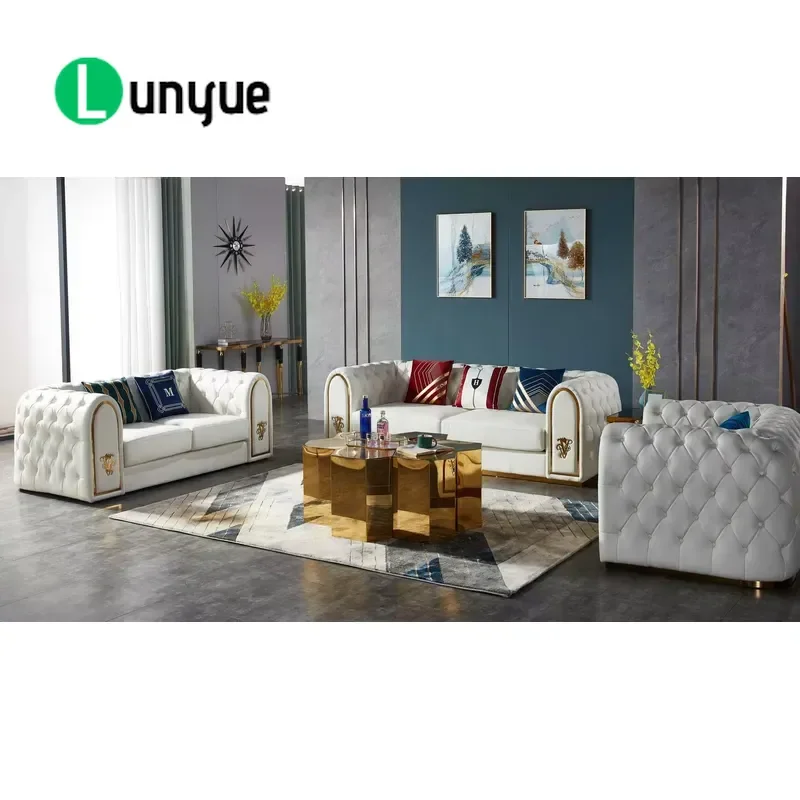 Luxury Italian Classic Sofa Set Tufted Contemporary Design High Quality Furniture for Apartment Mall Living Room Comfortable
