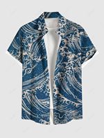 Summer Plus Size Men's Shirt 3D Prints Hawaiian Shirts Button Up Beach Vacation Shirts Short Sleeve Shirts Casual Shirts For Men