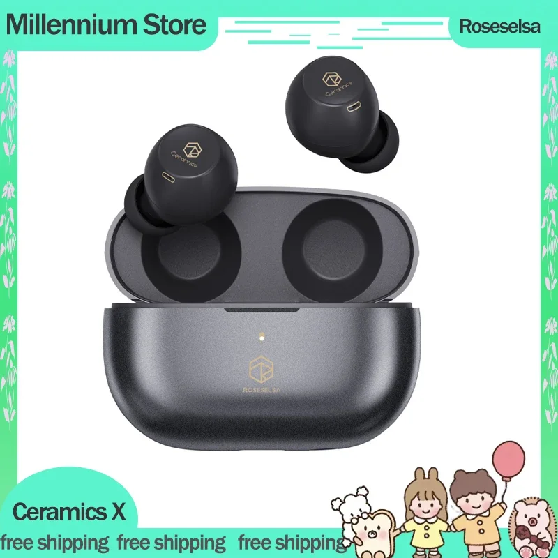 

Roseselsa Ceramics X Earphones In-Ear Earbuds Hifi LDAC TWS Wireless Bluetooth Earphones Noise Reduction ANC Gaming Headphones