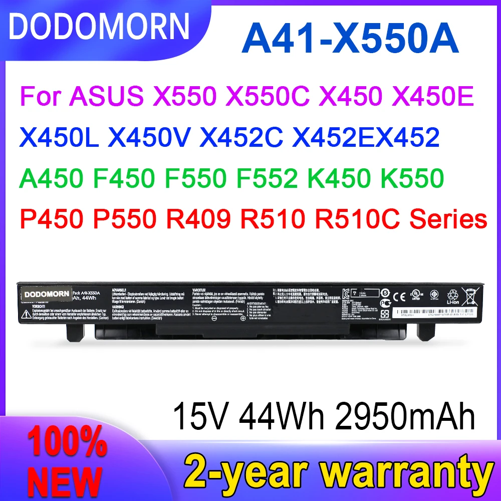 

A41-X550A ASUS Laptop Battery For ASUS X550 X550C X450 X450E X450L X450V X452C X452E X452 A450 F450 F550 F552 K450 Series