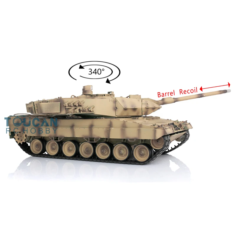 1/16 2.4Ghz HENG LONG TK7.0 Plastic Ver Leopard2 A6 Radio Controlled Tank Barrel Recoil 3889 RC Panzer Car TH17643-SMT4