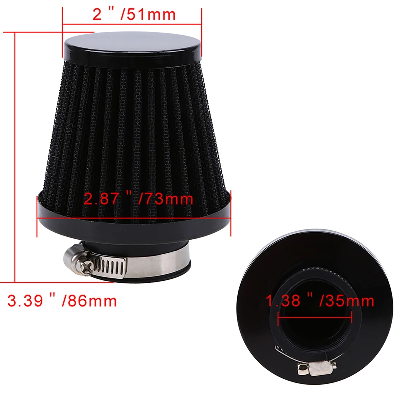 POSSBAY 35mm 39mm 48mm 54mm 60mm Universal Motorcycle Air Filter Cleaner Air Pod for Honda Yamaha Harley Cafe Scooter