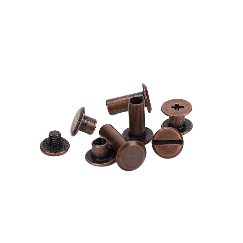 10pcs Carbon Steel Binding Chicago Screws Nail Studs Rivets for Photo Album Calendar Recipes Menu Belt Wallet Fasteners