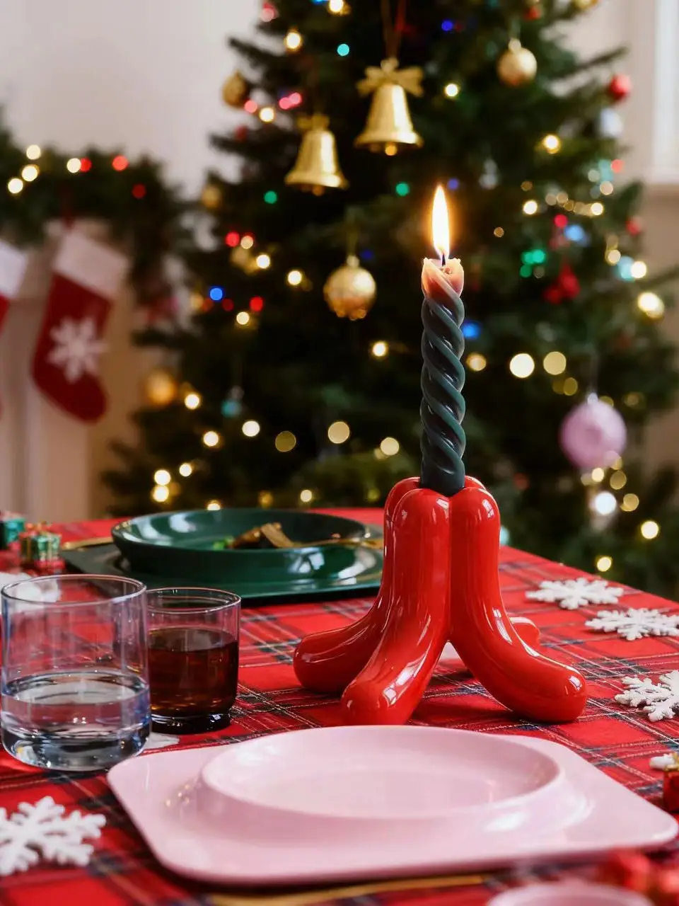 

Cisas Theme Red Cerc Cloudfen Candle Holder New 2025 Light Blue Decorative Ornaments Festive Aosphere Creation