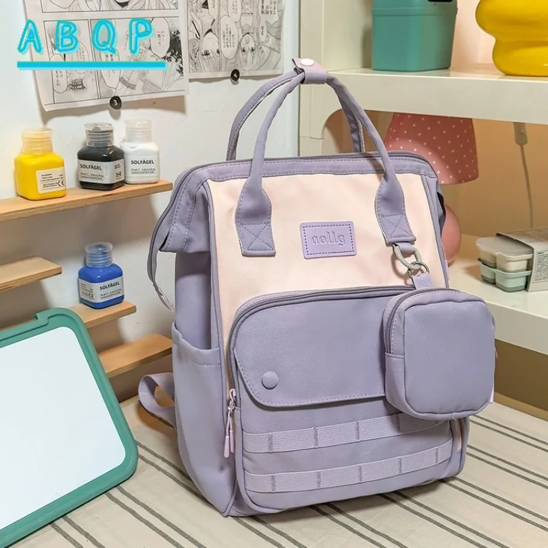 ABQP New Diaper Bag Backpack Luxury Brand 2-piece Set Fashion Baby Diaper Bag Large Capacity Multi-function Lightweight Baby Bag
