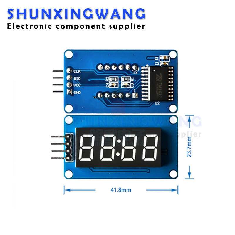 Nixie Tubo Display Module, LED Brilho Ajustável, Hora e Relógio Acessórios, Building Block, de 4 dígitos