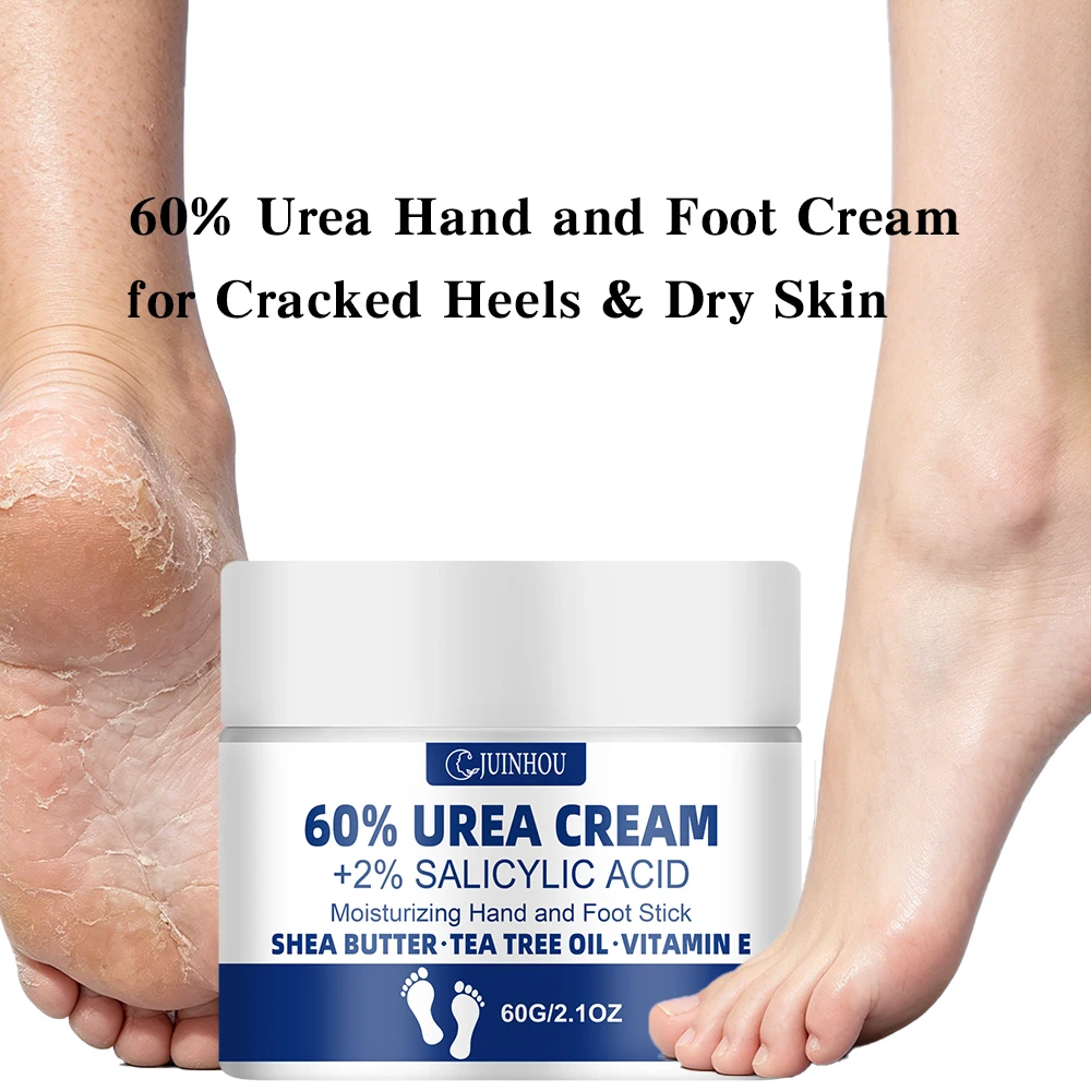 Crema para Pies JUINHOU con 60% de Urea para Talones Agrietados, Piel Seca, Tratamiento Hidratante Intensivo, Eliminador de Callosidades, Suavizante de Piel, Cuidado Diario de los Pies