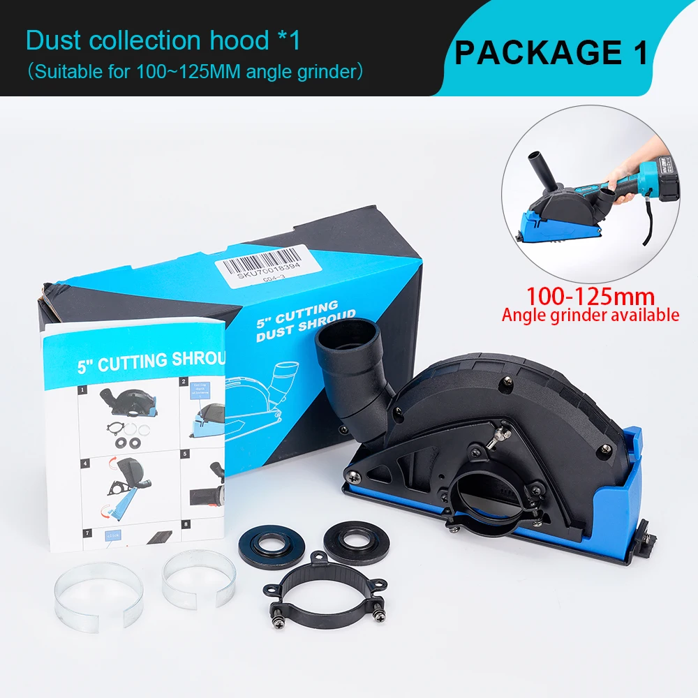 Universal Kit Dust Shroud para Angle Grinder Corte de Superfície Slotted Cover Coletor de Poeira Anexo Capa Hood 100 125 45