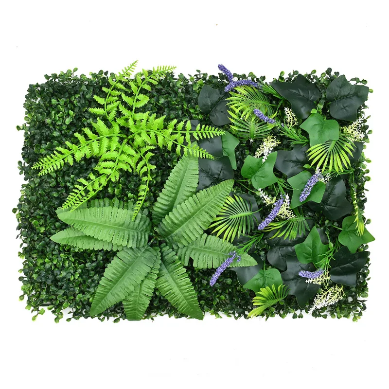 40CM * 60CM Artificial Plant Leaf Foliage Hedge Grass Mat Greenery Panel Decor Wall Fence Carpet Real Touch Lawn Moss Fake Grass