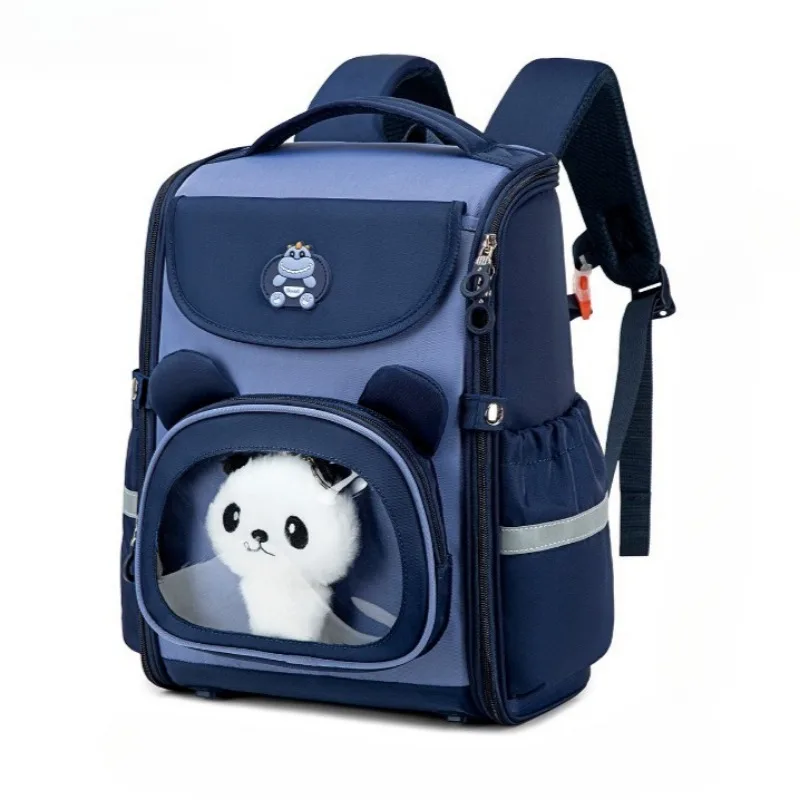 2026 New Primary Students Schoolbags Transparent Pocket Casual Kids Rucksack Boys Girls Backpack Large Capacity Book Bag