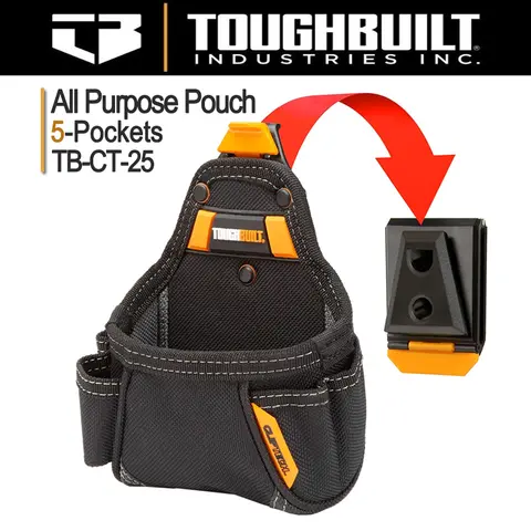 ToughBuilt TB-CT-25 줄자 다용도 파우치 – 포켓 및 루프 멀티 도구 정리함 휴대용 보관 벨트 파우치