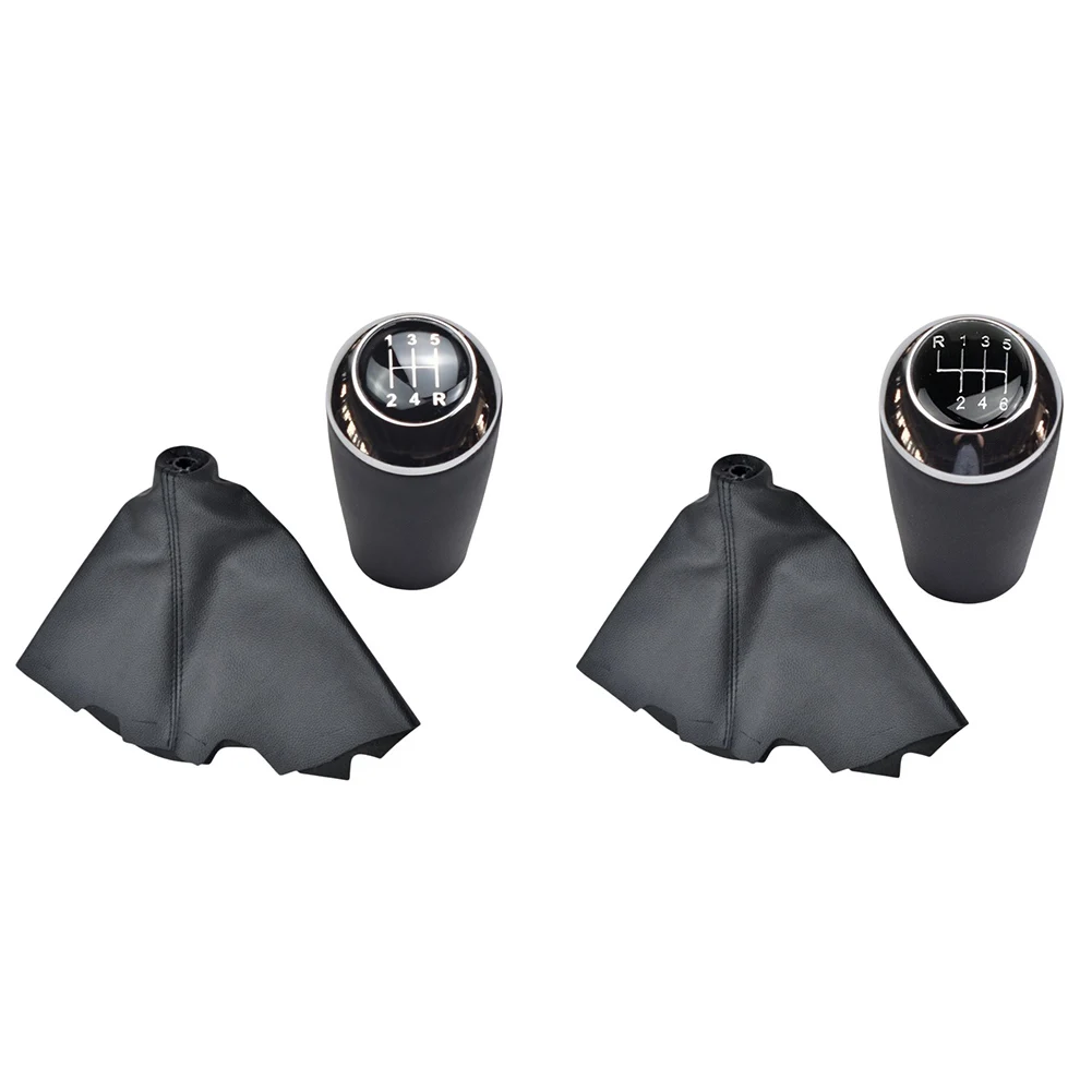 Black-silver Gear Shift Knob Leather Gaitor Boot Cover Gear Shift Knob Leather Gaitor PU Leather Material Grade Plastic Build