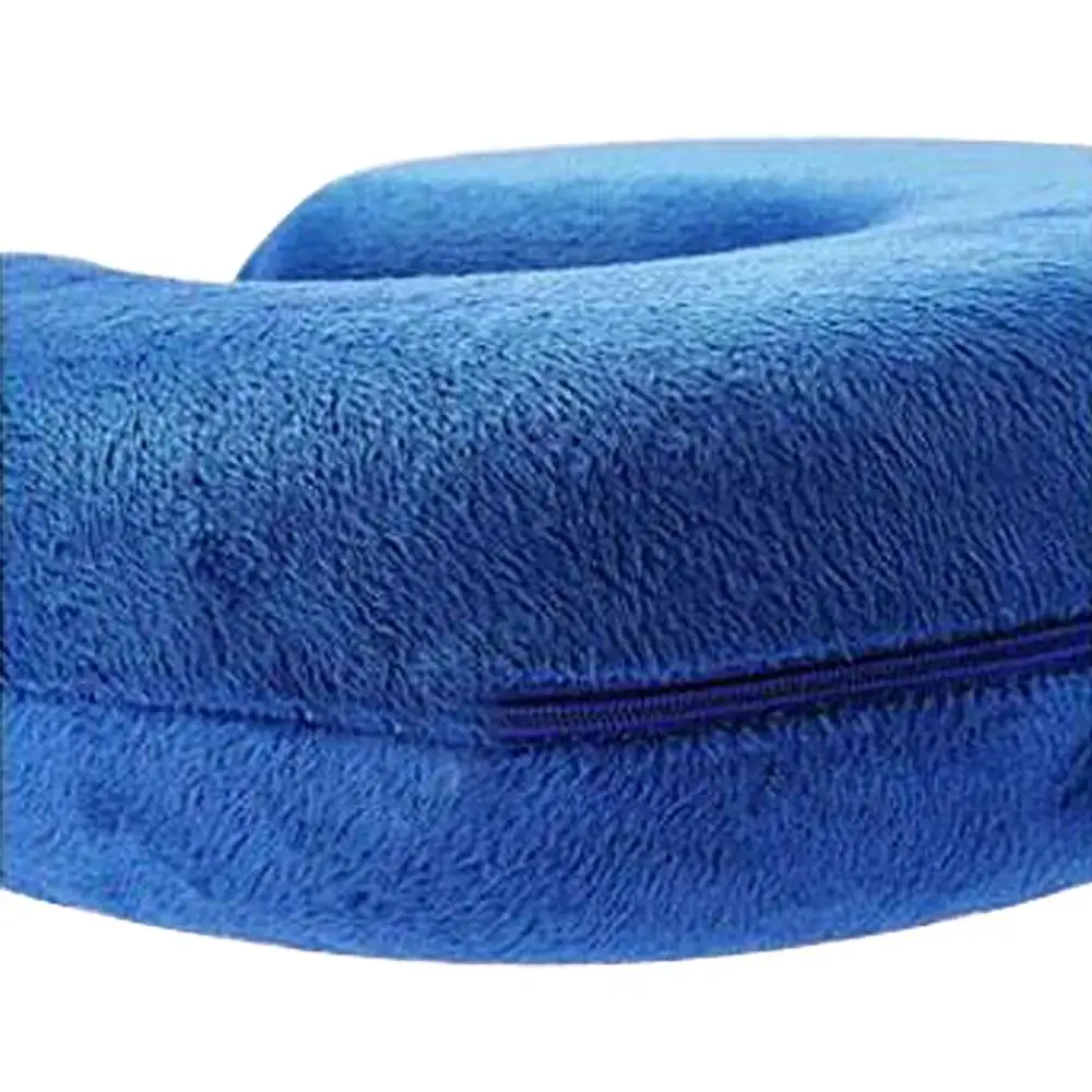 Inflatable Gift Soft Travel Support Suede U Shaped Air Pillow Head Cushion Neck