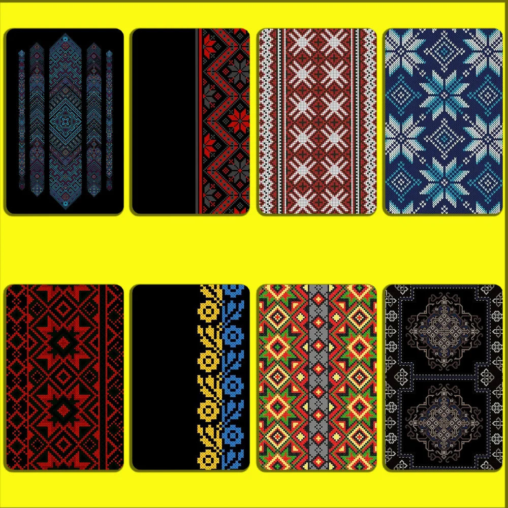 

U-Ukraine Ornament Pattern Stickers For Debit Bank Credit Cards Metro Bus Pass Sticker Decoration Cover 4PCS Card Skin