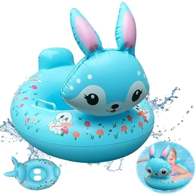 Summer Outdoor Swimming Ring Fragrant Rabbit Inflatable Pool Toy for Boy Girl PVC Inflatable Floating Seat with Handle Water Toy