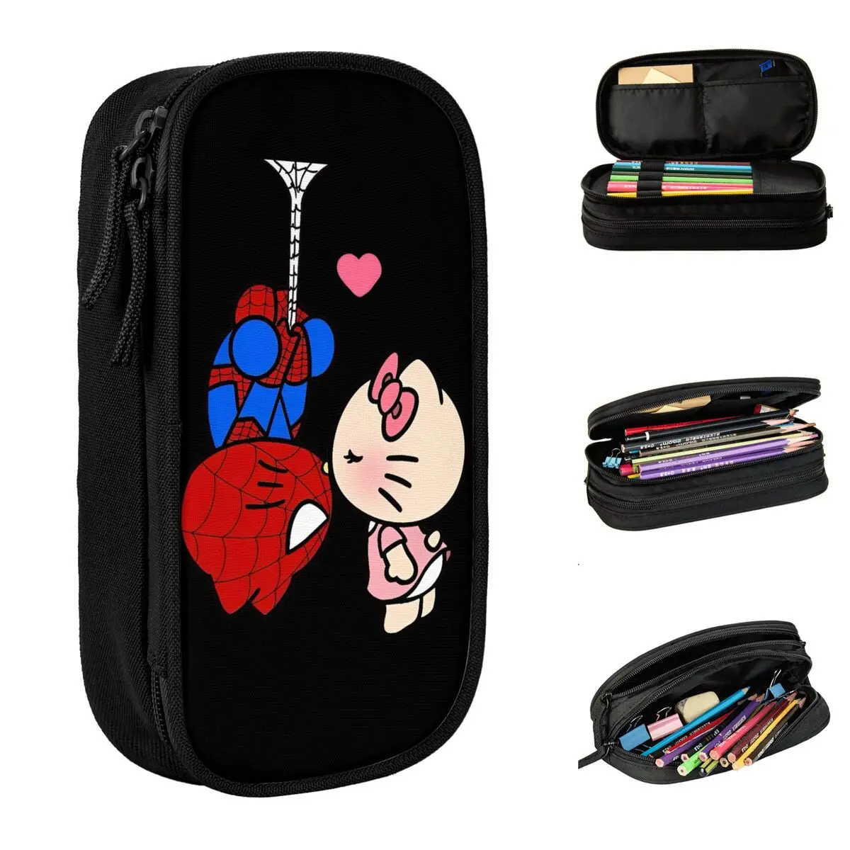 Hello Kitty Cartoon Spiderman Accessories Pencil Case Large-capacity Office Accessories Pencil Box Perfect Gifts