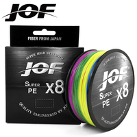 JOF Brand X8 Series Fishing Line 500/300/150M, Seawater-proof UV-proof Si+ Coating, 8 Weaves Smooth Multifilament PE Line