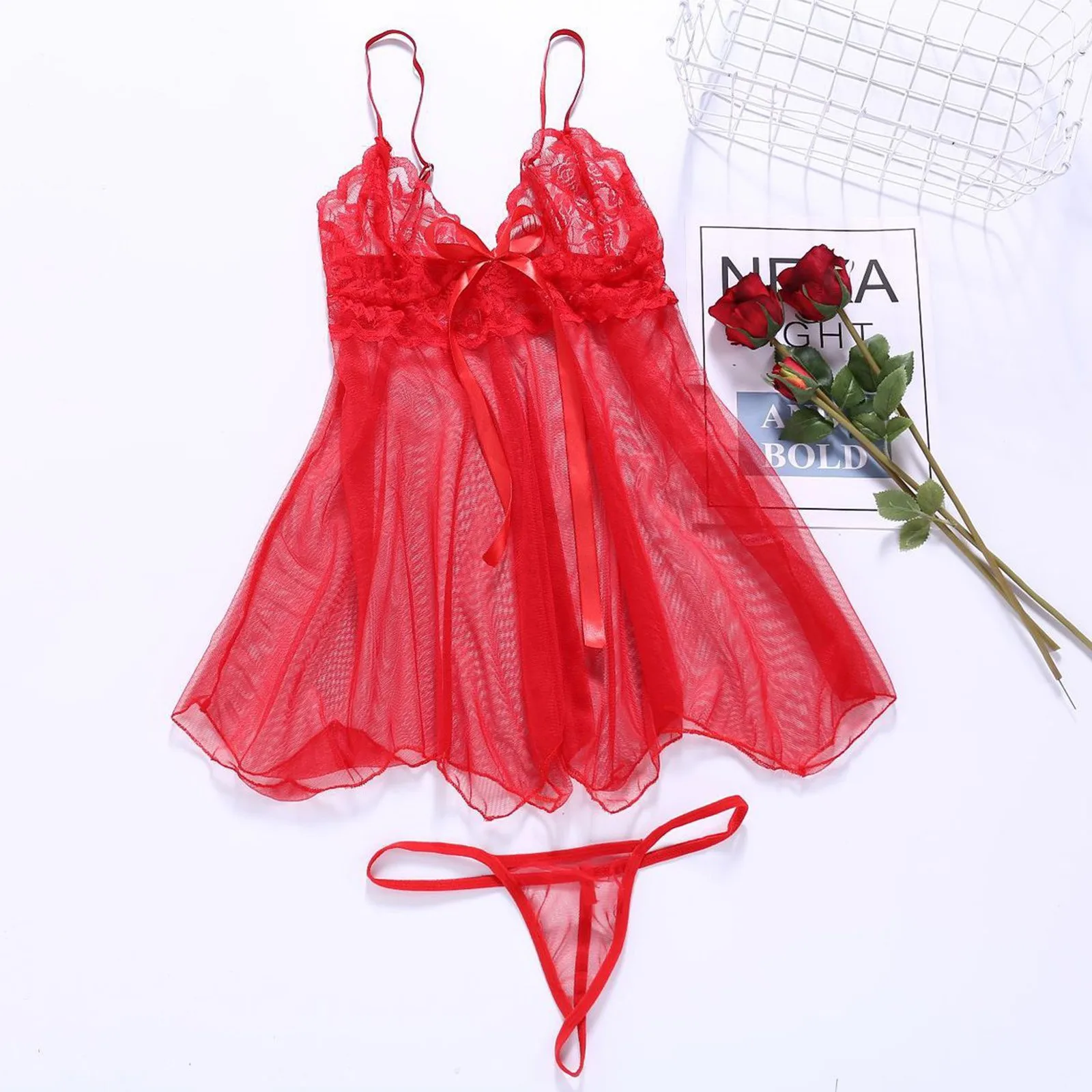 

Hot Women Sexy Erotic Sling Lingerie Nightwear Robe Babydoll Attractive Sexy Sleepwear Charming Night Dress Sleep Wear 2024