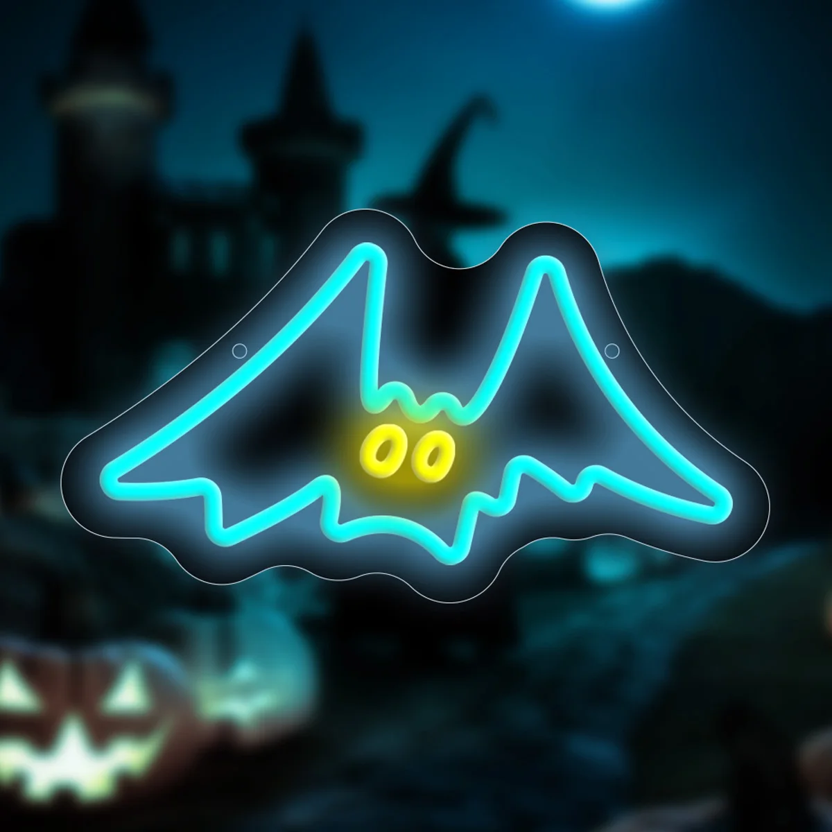 

Ice Blue Bat Neon Sign USB Powered LED Light Sign for Room Bedroom Men Cave Study Room Halloween Party Window Cafe Bar Decor