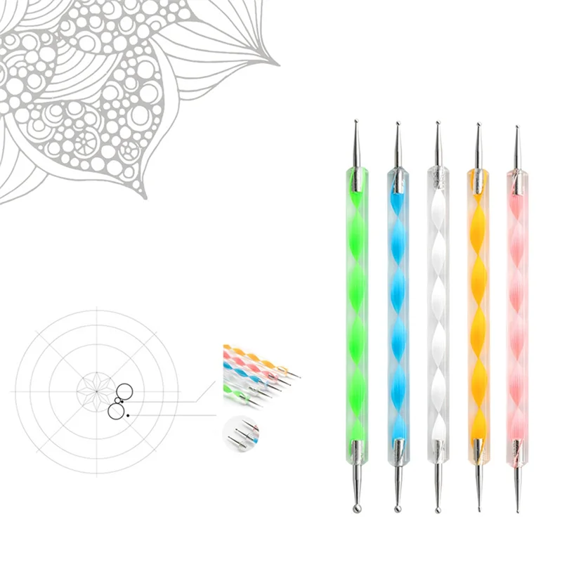 N98R 曼荼羅ドットツール アート用品 ロックドットステンシル 絵画ツールセット クラフトキット ネイルマンダラアート描画用