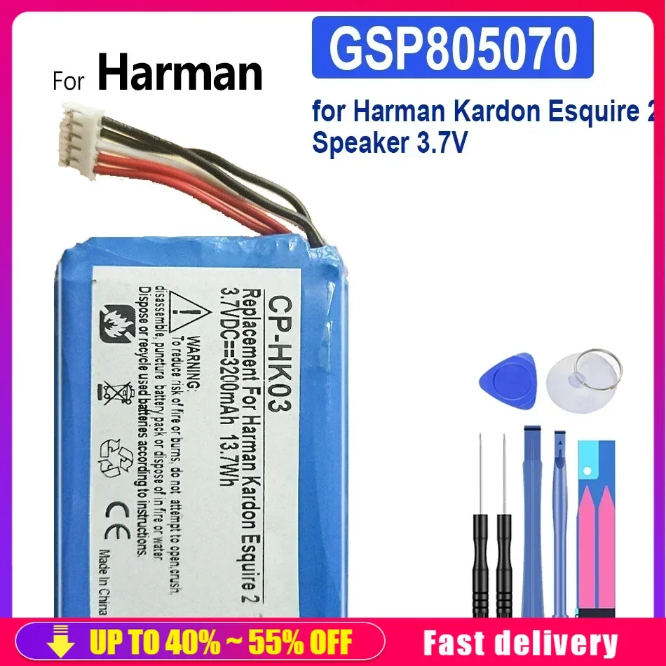 CP-HK03 3200mAh GSP805070 Replacement Battery For Harman Kardon Esquire 2 Bluetooth Wireless Speaker + Tools