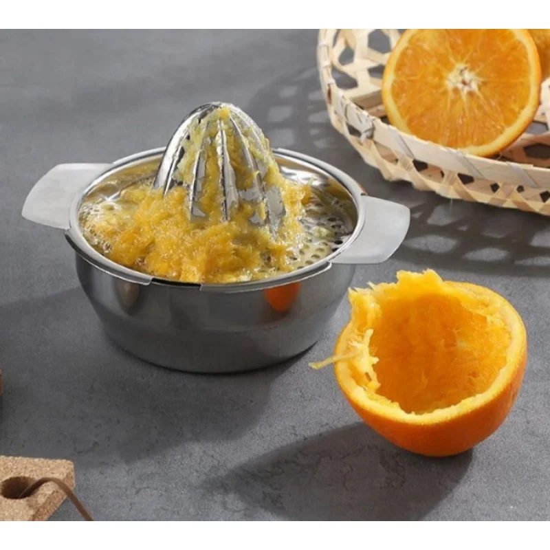 1Pc Portable Lemon Orange Manual Fruit Juicer 304 Stainless Steel Kitchen Accessories Tools Citrus Raw Hand Pressed Juice Maker view 6