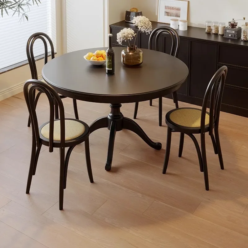 Retro all solid wood round dining table