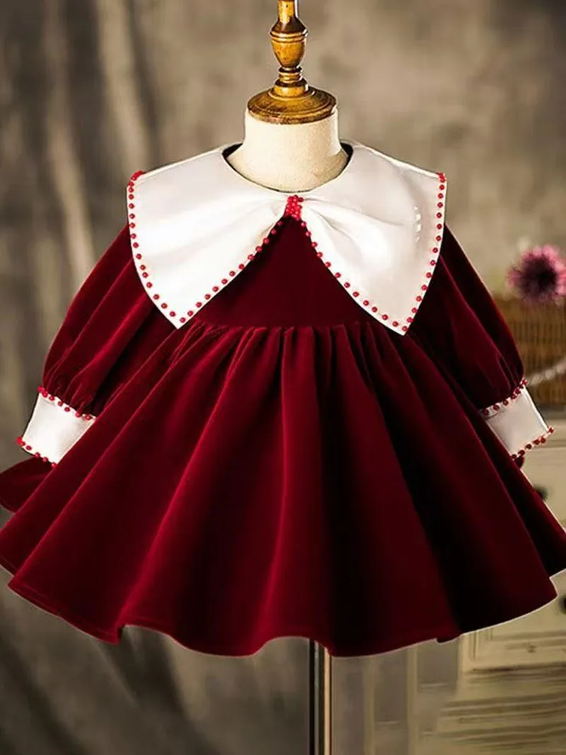 2026 New Girls Princess Dress Toddler Baby 1st Birthday Gown Wedding Party Dress Elegant Outfit  for 80-150cm