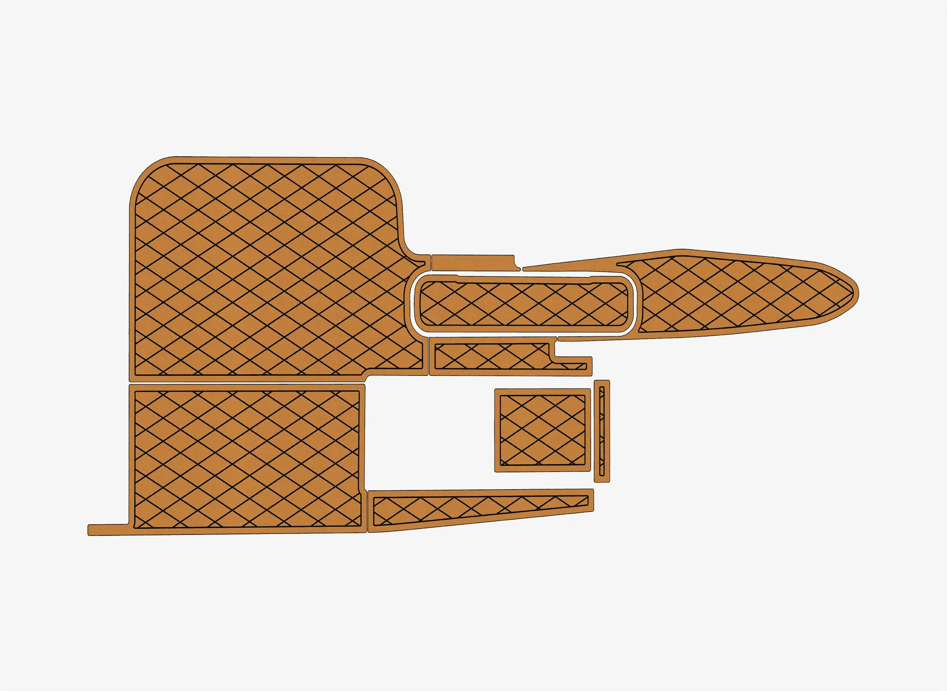 

Marine Faux Teak EVA Non-Slip Mat -2005 Malibu Sunsettert VLX Self-Adhesive 1/4" (6mm) Boat Deck Pad for Cockpit & Deck