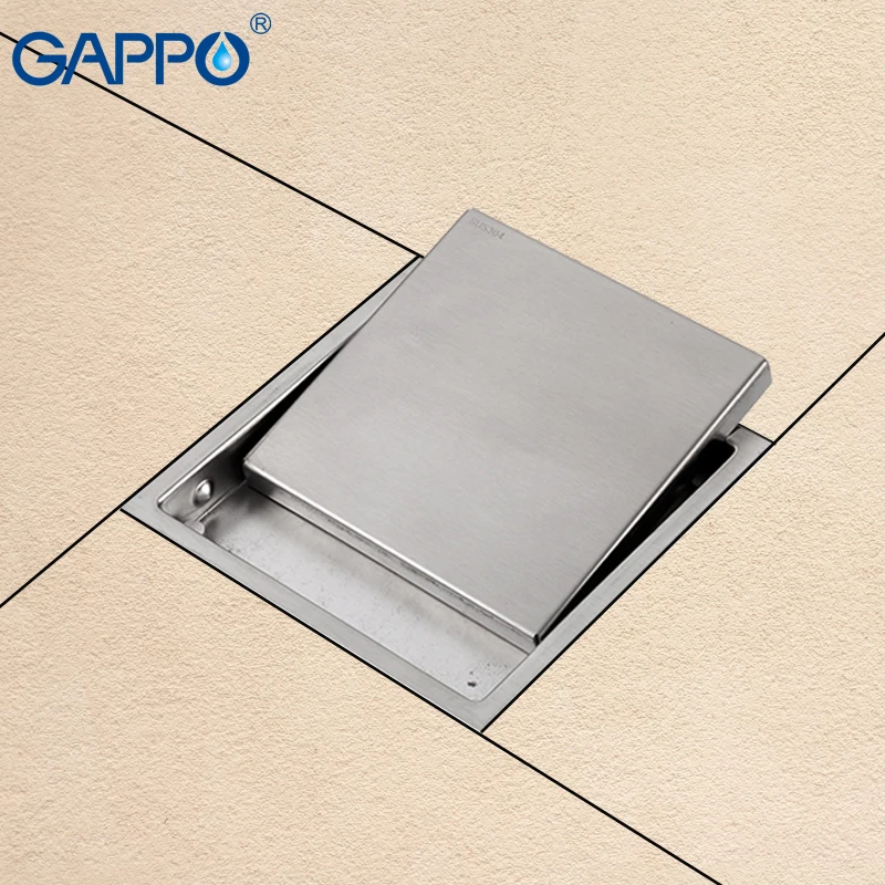 GAPPO Stainless Steel Square Bathroom Shower Floor Drains Anti-odor Floor Drains Stoppers Bathtub Drainers Strainers Y85508