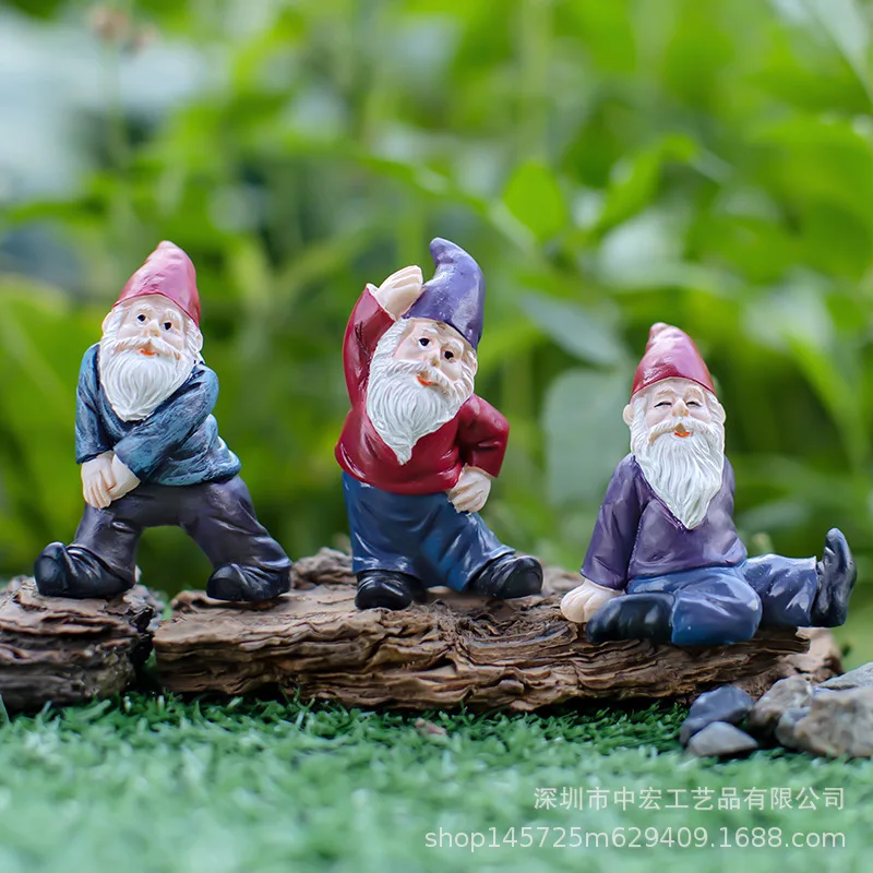 Personalized Garden Ornaments Gnome Crafts Cross-border Micro Landscape Scene Set Decorations Fitness