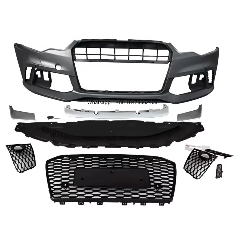 

High Quality Auto A6 C7 Body Kit A6 C7 to RS6 Style Front Bumper With Grill for S6 2012 2013 2014 2015