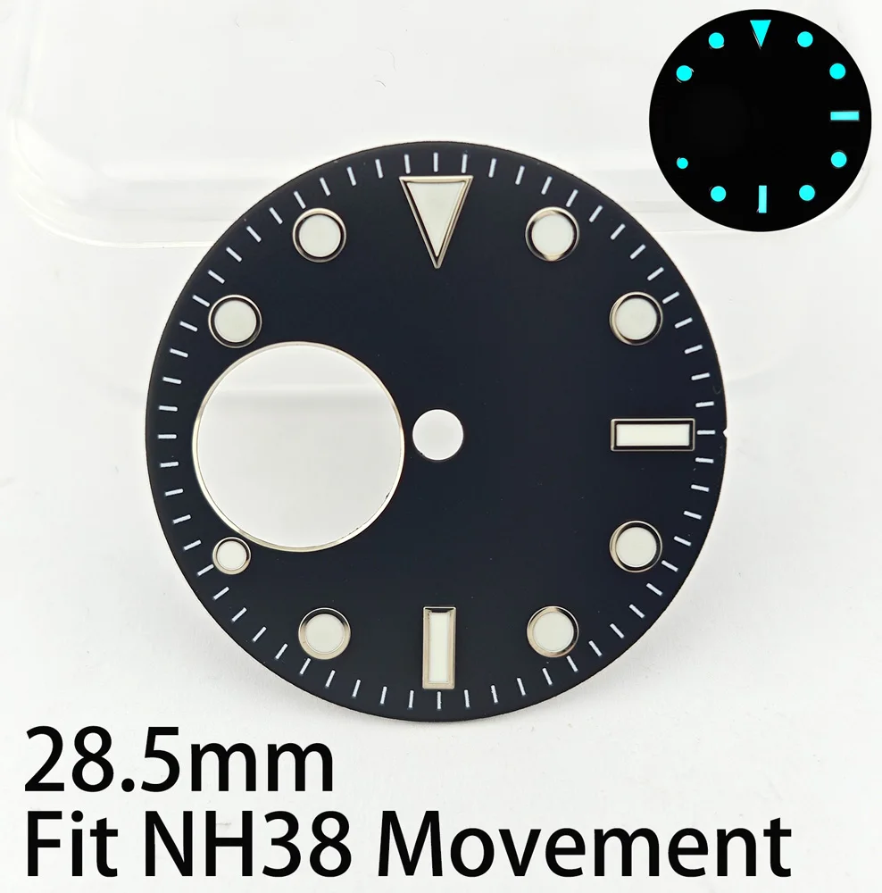 Новинка, циферблат для часов 28,5 мм, циферблат для часов NH38, самодельный логотип на заказ, лазерная печать имени/логотипа NH38, циферблат для часов, аксессуары, подходящие для движения NH38