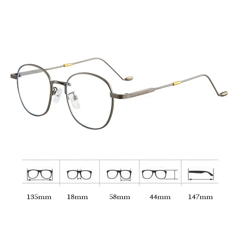 Korean Alloy Ins Anti-blue Round Glasses Men Lovely Plain Glasses Women Eyewear Cute Decorative Computer Glasses image 6