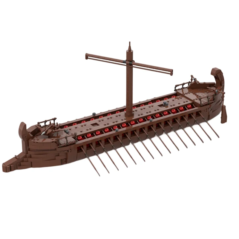 Big Size Medieval Hellenic Egypt Rome Galleass Galley Warship Building Blocks Mini Action Figure Toys