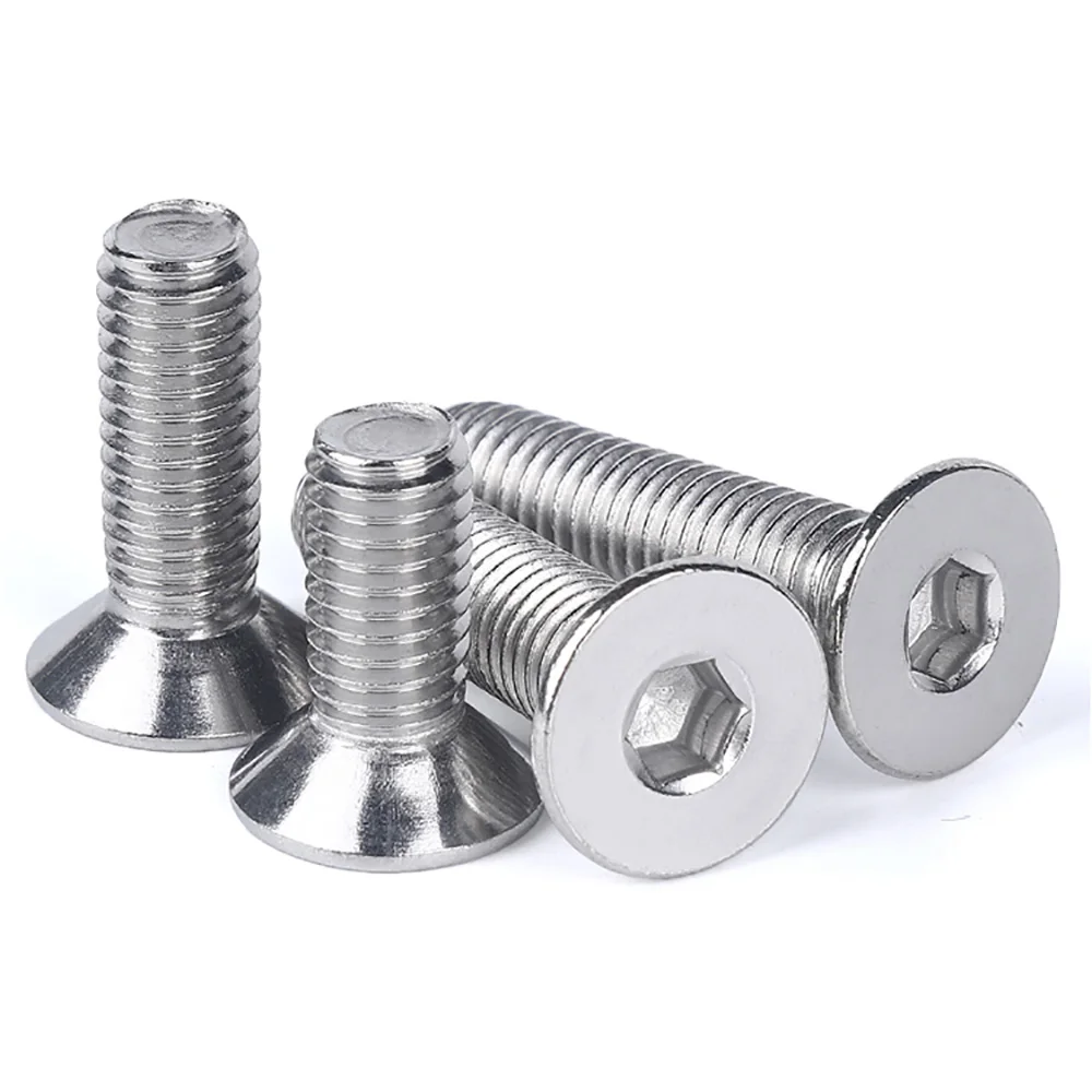 304 Stainless Steel Allen Key Screw M3 M4 Countersunk Flat Head Hex Socket Bolt 4-150mm General Purpose Hardware Accessory