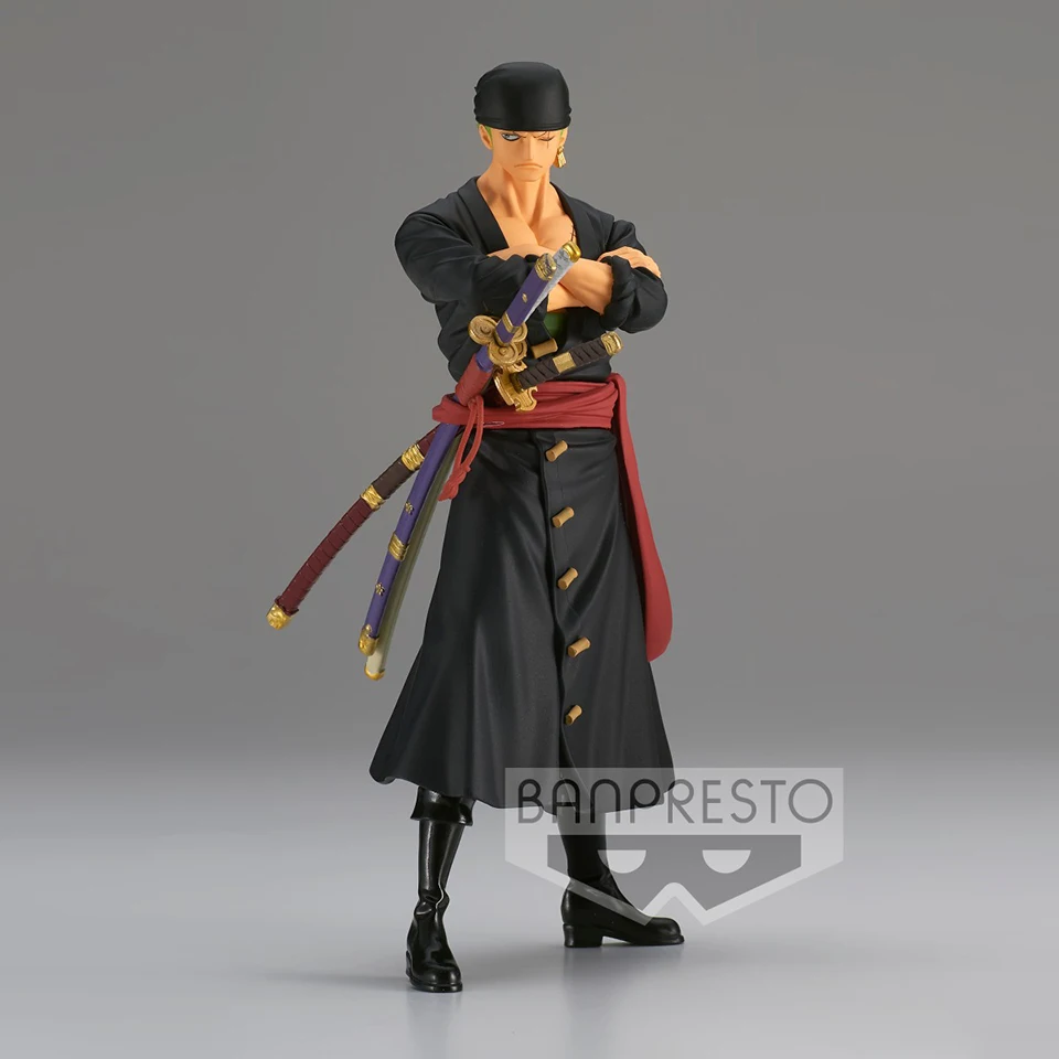 

Оригинальная коллекционная фигурка Bandai One Piece DXF 17 см: Ророноа Зоро из страны Вано, модель-кукла, игрушка