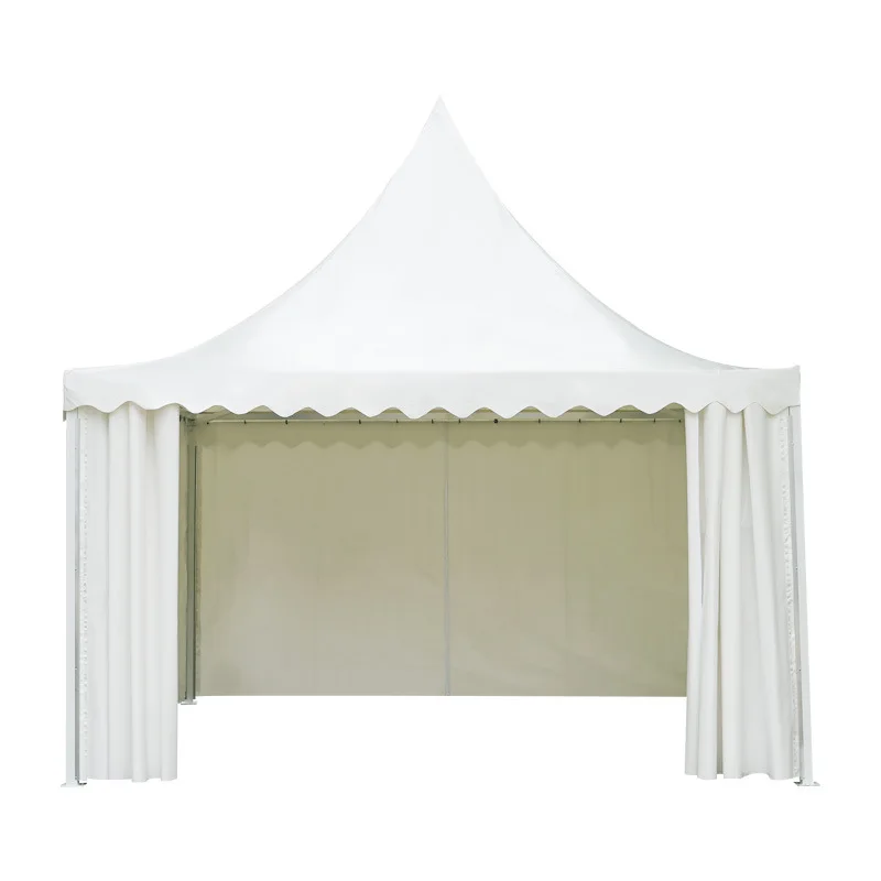 Steel and aluminum structure pointed  pvc four-foot European ceiling canopy outdoor exhibition tent