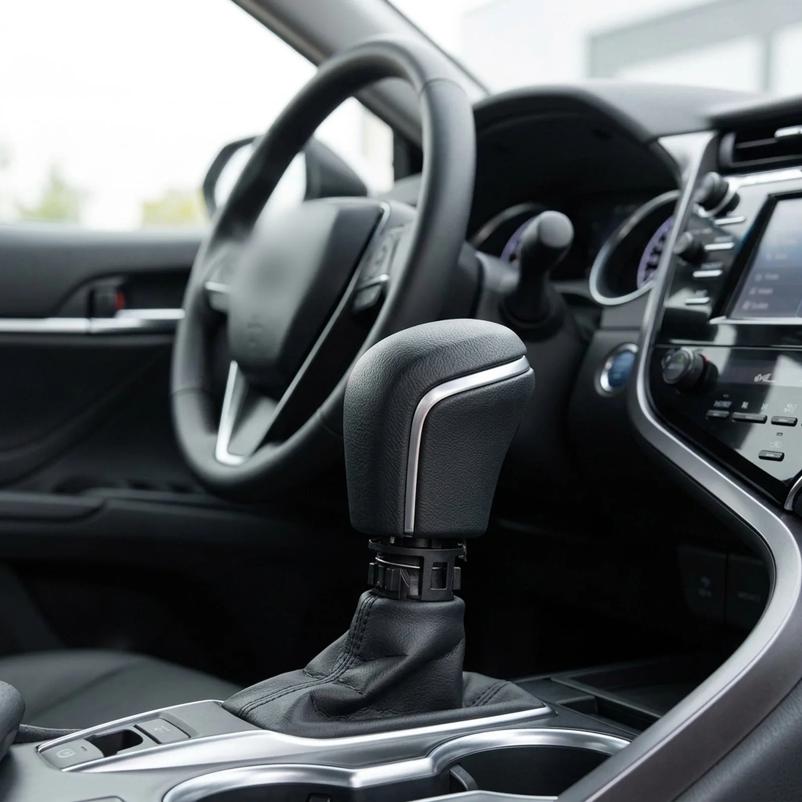 Leather-Wrapped Shifter Knob for Toyota For Corolla 2019-2020 For Camry 2018-2019 For Avalon 2019-2020 Model Compatible Unit