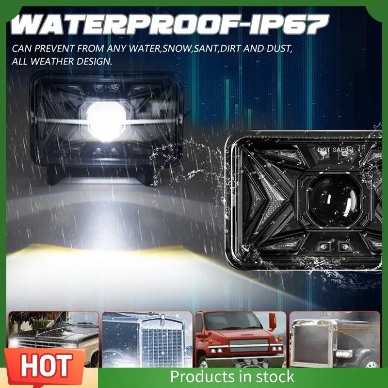 

AU63-4X6 Inch LED Headlights 4X6 Inch Daytime Running Lights Replace H4651 H4652 H4656 H4666 H6545