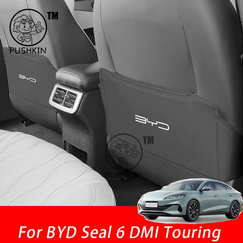 

For BYD Seal 6 C6 DMI Touring 2025 2026 Car Leather Seat Kick Rear Seat Protection Mats Scratch & Dirt Resistant Accessories