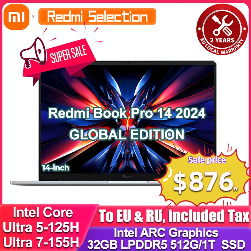 Xiaomi RedmiBook Pro 14 2024 Laptop 32GB 1TB SSD