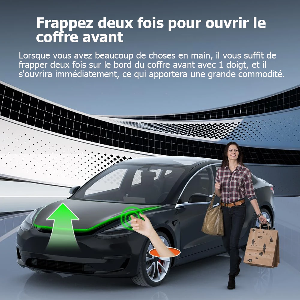 Picture 5: Electric Front Trunk Automatic Open/Close Sensor For Tesla Model 3 Y Highland 2021-2024 (Soft Closing Lock And Knock-Twice Open)